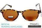 2.50amber Miasto Reader "bifocal Shades Retro Glasses " Keyhole Sun Reading