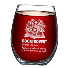 Min Wine Glass 674276386078 Booktrovert Book Lover Gifts Definition Readers For Women Men