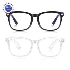 0t-0py5-fib7 Minlen Blue Light Glasses 2 Pack For Women Or Men Fashion Filter Eyeglasses