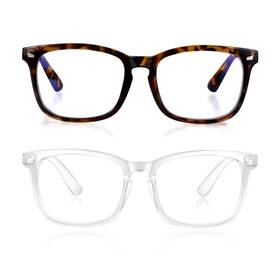 Minlen 20220330 2 Pack Blue Light Blocking Glasses For Women Or Men 140 45 Clear Leopard