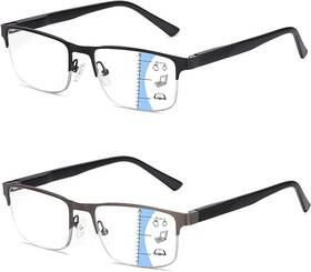 Missfive 445018854840 2 Pack Mens Quality Progressive Multifocus Reading Glasses Blue Light B