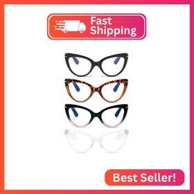 B0d93c33j4 Mmoww Cat Eye Reading Glasses For Women Fashion Cute Blue Light Blocking Readers