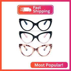 B0d93djqyx Mmoww Cat Eye Reading Glasses For Women Fashion Cute Blue Light Blocking