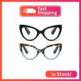 B0d93f1jy9 Mmoww Cat Eye Reading Glasses For Women - 2 Pairs Fashion Cute Blue Light Blocki