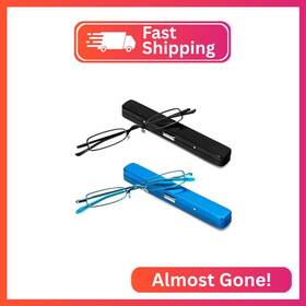Yj-fg2x-3.0 Mmoww Small Reading Glasses Men Women 2 Pairs Slim Pocket Readers With Pen Clip