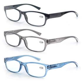 Modfans 675234210183 3 Pack Plastic Frame Spring Hinges Reading Glasses Vintage Quality Co