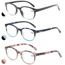 Modfans 732515077702 Reading Glasses 2.0 Women 3 Pack Spring Hinge Fashion Round Stylish F