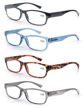 Modfans 756171820373 4pack Plastic Frame Spring Hinges Reading Glasses Vintage Quality Com
