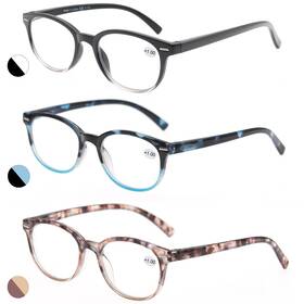 B07gpx8cj4 Modfans Reading Glasses 1.0 Women 3 Pack Spring Hinge Fashion Round Stylish F