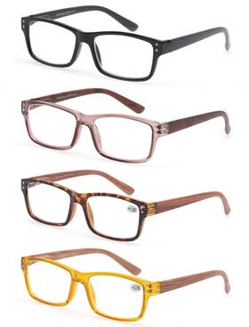 B07wvthpx5 Modfans 4-pack Reading Glasses Wood Look Printed Arms Readers Classic Spring