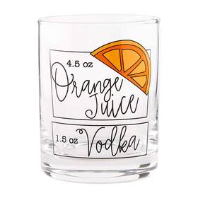 Mud Pie 718540671559 Set Of 6 Alcohol Ingredients Brunch Glasses 10 Oz Screwdriver