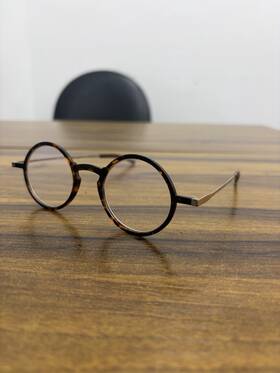 Hs015 Nasun Round Tortoise Shell Compact Eyeglasses 1.00 Strength