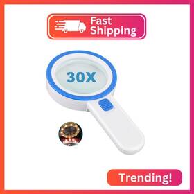 Mg122024 Nazano Magnifying Glass With 12 Led Lights Double Lens Handheld Illuminated Magn
