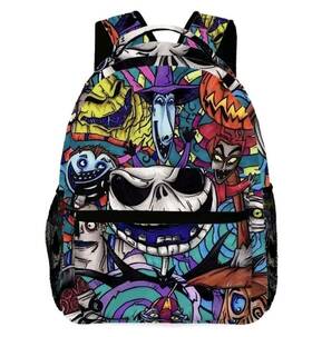 Rf9517 Newbee Fashion Disney Bookbag School Abstract Art Large Tim Burton Nightmare Before Christmas