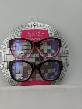 Nicole Miller 802807354078 Designer Reading Glasses 2.00 Plus Blue Light Readers New