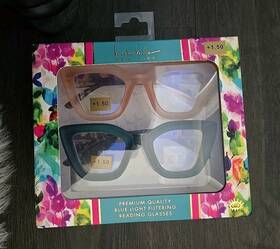 Nicole Miller 802807356119 New York Designer Reading Glasses 1.50 Blue Light Filtering Nib