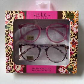 Nicole Miller 802807356195 New York Designer Reading Glasses 2.50 Cheetah