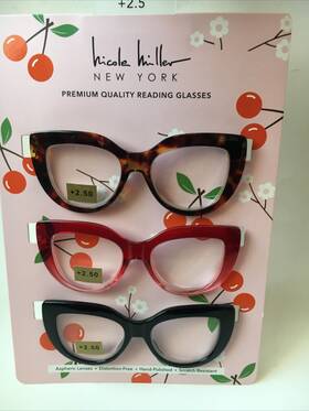 Nicole Miller 802807356423 Premium Quality Designer Reading Glasses 2.50