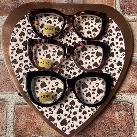 Nicole Miller 802807356676 New York Designer Leopard Heart Reading Glasses 2.00 Readers