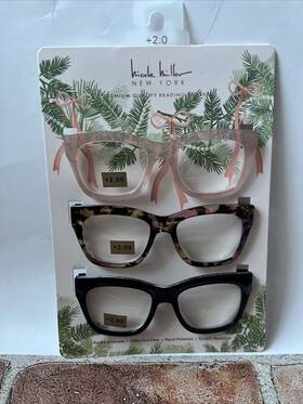 Nicole Miller 802807357000 Nyc Thick Multicolored And Black 3 Pack Reading Glasses 2.00