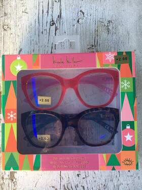 Nicole Miller 802807357772 Ny Readers Pink Tortoise Set Of 2 Reading Glasses 2.00 Blue Light