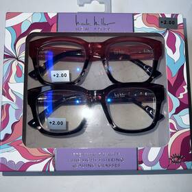 Nicole Miller 802807357833 New Pink 2.00 Newyork 2 Pairs Reading Glasses Blue Light Inbox