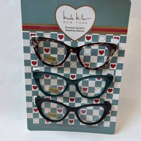 Nicole Miller 802807358243 3-pack Reading Glasses Readers 2.50 New Authentic