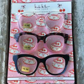 Nicole Miller 802807358885 Nyc Thick Multi Clear And Black 3 Pack Reading Glasses 2.50