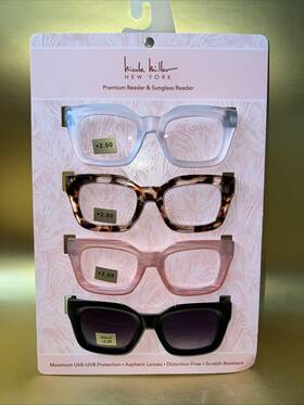 Nicole Miller 802807359066 Reader And Sunglasses Readers 2.00 4-pack New