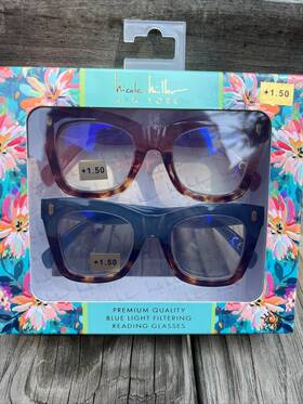 Nicole Miller 802807359264 New York Designer Reading Glasses 1.50 Blue Light Filtering Nib