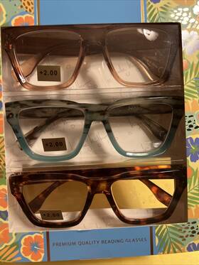 Nicole Miller 802807359400 3-pack Premium Quality Reading Glasses 2.00 Authentic