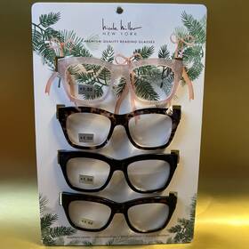 Nicole Miller 802807360420 4-pack Premium Reading Glasses Readers Holiday Reader 1.50 New