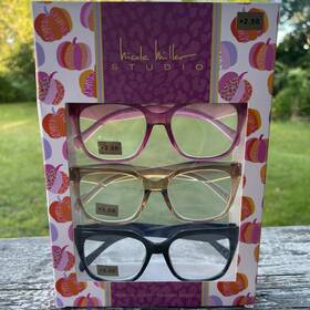 Nicole Miller 802807360437 Studio Reading Glasses 2.50 Lg Lenses New Eyeglasses 3pk
