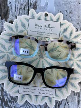 Nicole Miller 802807360963 2-pk Premium Blue Light Filter Reading Glasses Readers 1.50 New