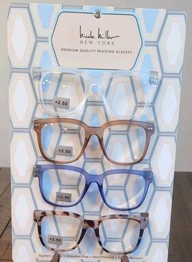 Nicole Miller 802807361434 4-pack Premium Quality Oversized Reading Glasses Readers New 2.50
