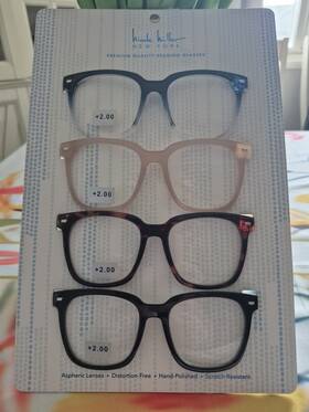 Nicole Miller 862869361632 Designer Reading Glasses 2.00 New Eyeglasses Pack Of 4
