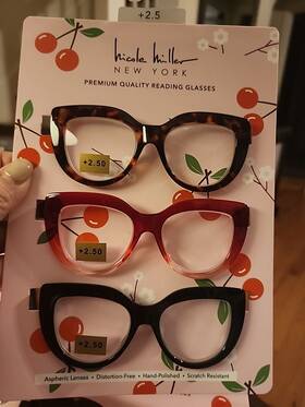 Nicole Miller New York 802807356072 3 Pairs Treading Glasses 2.50 Readers Tortoise Red Blac