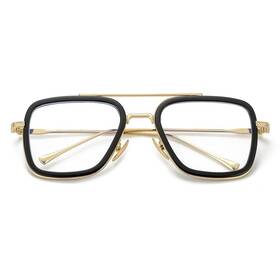 Nv014e Nidovix Tony Stark Style Blue Light Blocking Glasses Lenswidth A1 Black/gold
