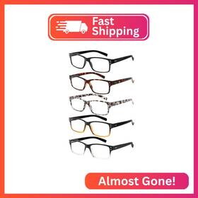 07770 Norperwis 5 Pair Reading Glasses Quality Lightweight Blue Light Blocking Eyeglas