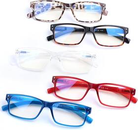 2773 Norperwis Reading Glasses Spring Hinge For Women And Men Blue Light Blocking Squ