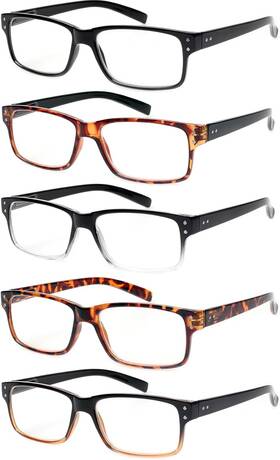 Norperwis 313027010076 Reading Glasses 5 Pairs Quality Readers Spring Hinge For Readi