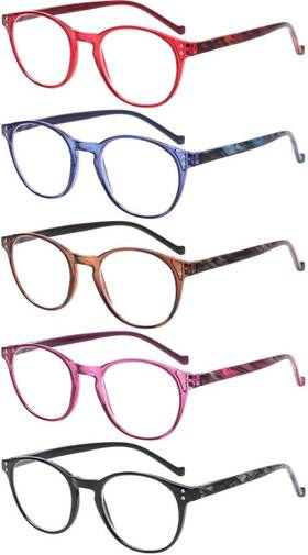 Norperwis 705353353079 5 Pairs Reading Glasses - Standard Fit Spring Hinge Readers Fo