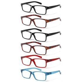 B0dl52th3v Norperwis 6 Pk Reading Glasses Readers Spring Hinge Men Women Quality -2.00 To 4