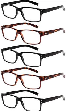R032-5c34-0 Norperwis Reading Glasses 5 Pack Rerto Readers Spring Hinge Men Women 2.00