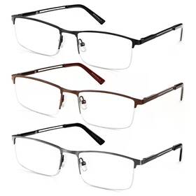 Oeneye 760827146205 3 Pack Blue Light Blocking Reading Glasses For Men Anti Computer Glare