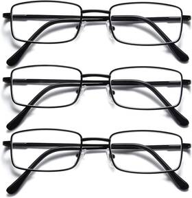 Okh 744110138313 Reading Glasses For Men 3 Pack Metal Frame Blue Light Blocking Glas