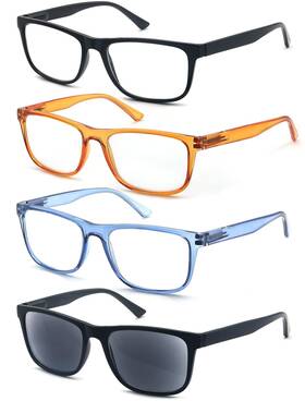 Olomee 770343060206 Reading Glasses 2.0 Oversize Large Square Men Readers 4 Pack Comfy Lightweigh