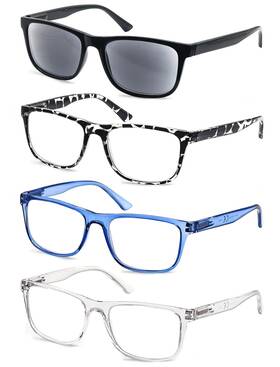 Olomee 772324722431 Reading Glasses 1.5 Oversize Large Square Men Sunglasses Readers 4 Pack Comfy