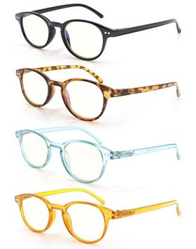 Olomee 779288848276 Reading Glasses Womens Blue Light Blocking Small Round Readers 2.50 Ray