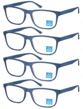 B0fq5fh338 Olomee Ollomee Men Matte Blue 1.50 Wide Reading Glasses Light Blocking